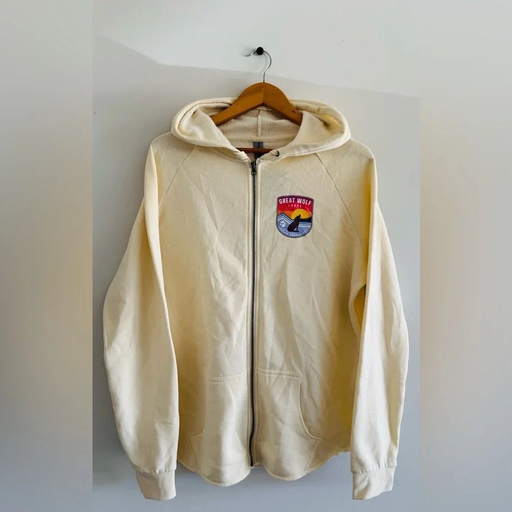 Wolf Lodge Texas Gulf Coast Zip Hoodie Sweatshirt Fleece Independent Sz L